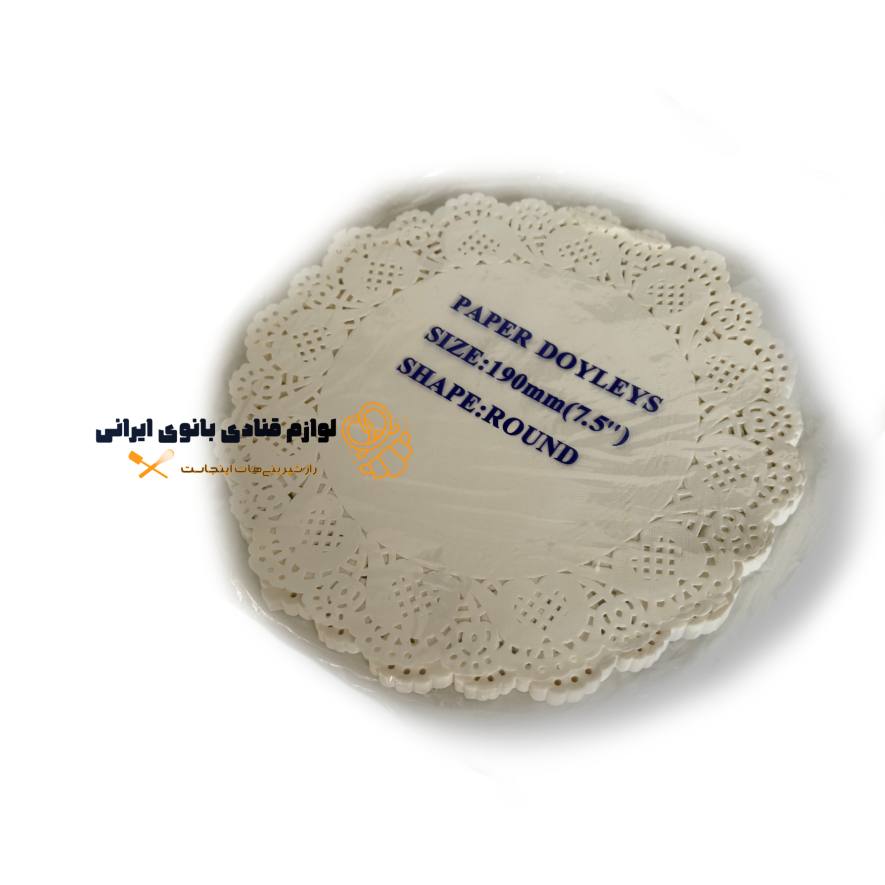 کاغذ گیپوری گرد سفید قطر 18.5 سانت